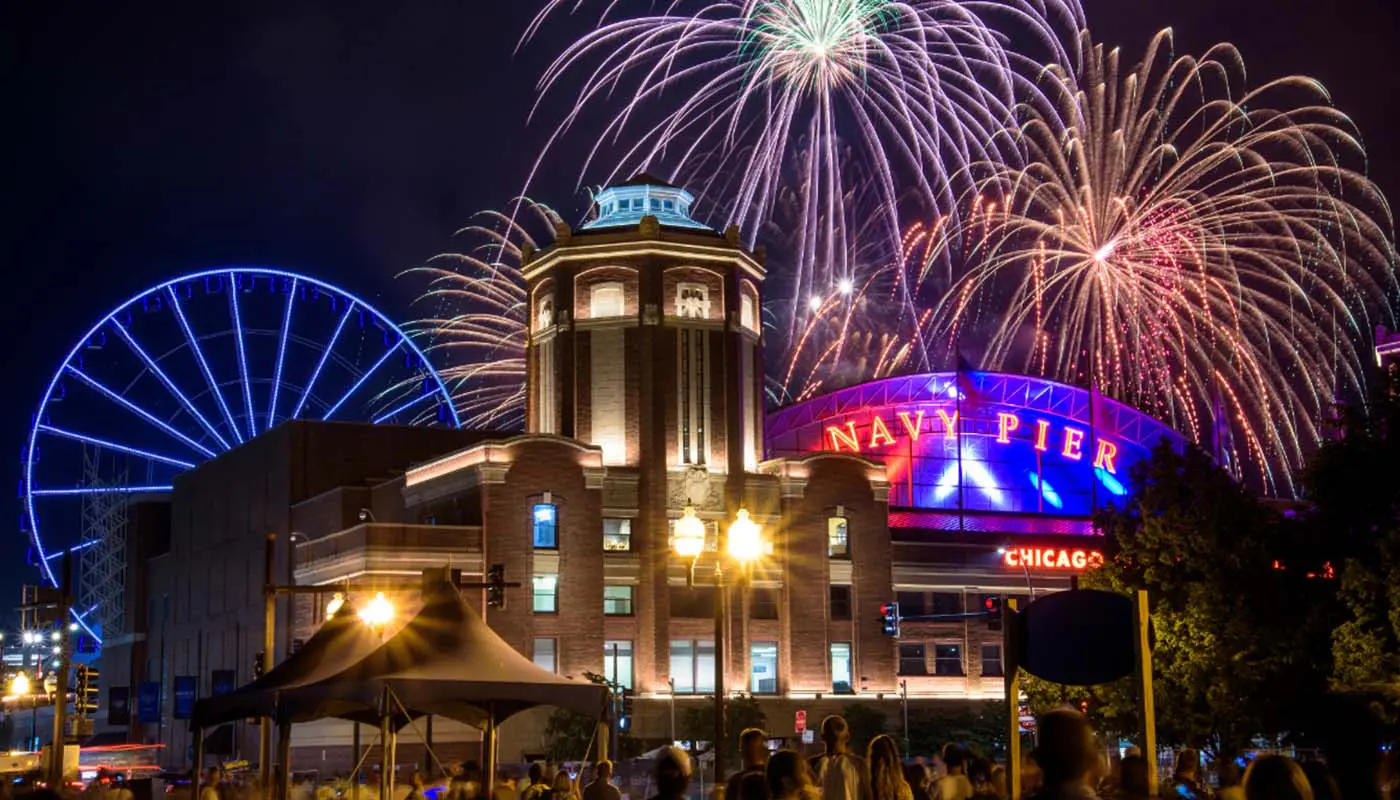 Summer Fireworks in Navy Pier, Chicago